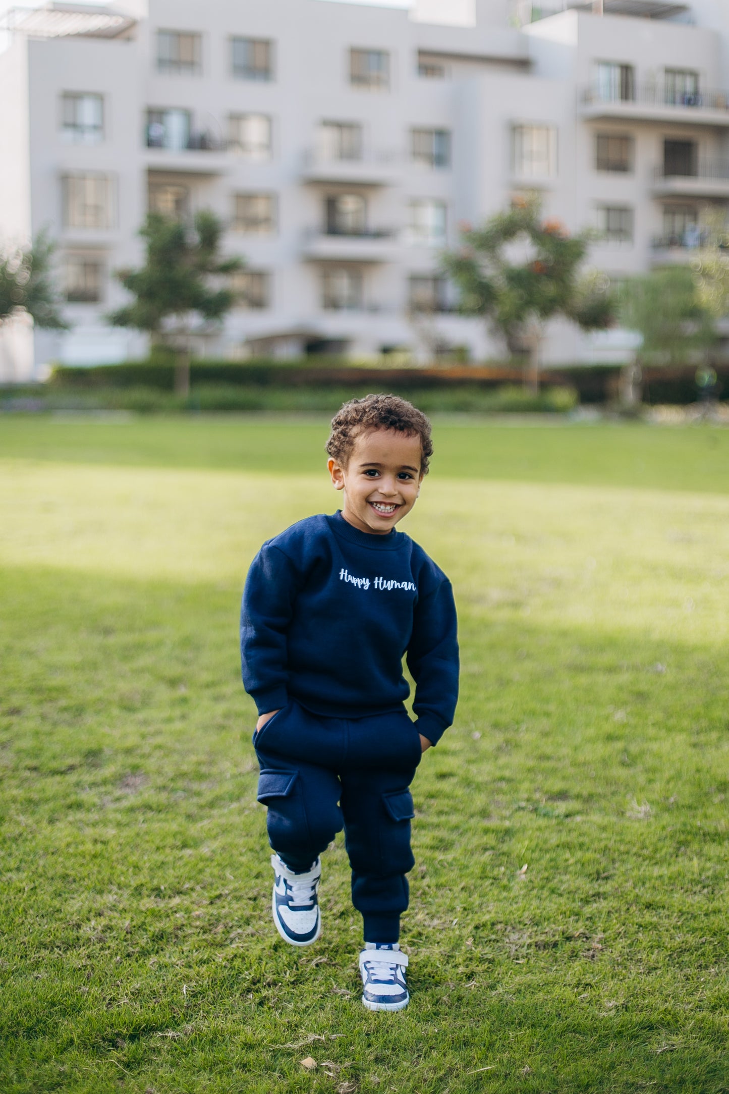 Happy Human Navy Sweatshirt - Unisex