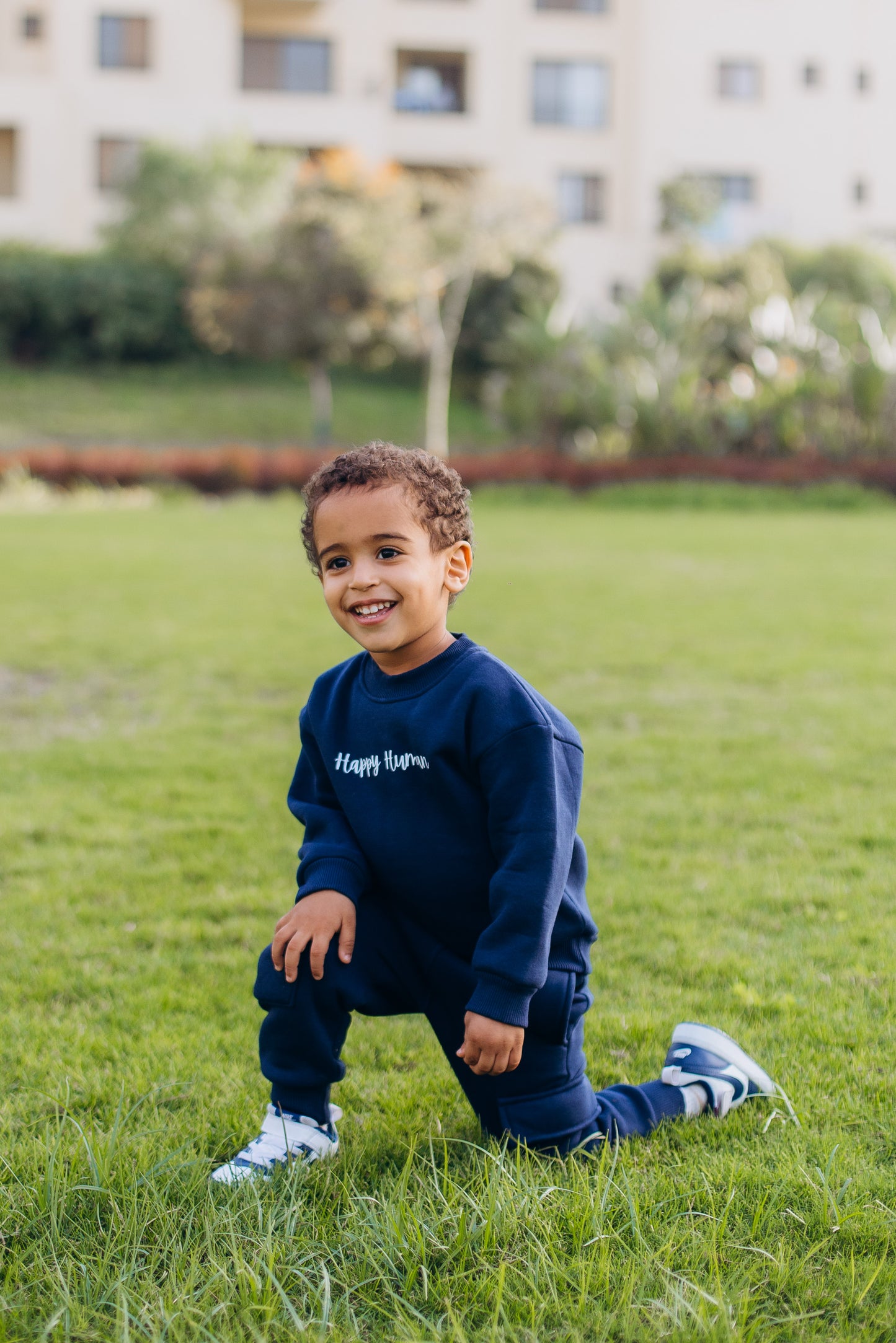 Happy Human Navy Sweatshirt - Unisex